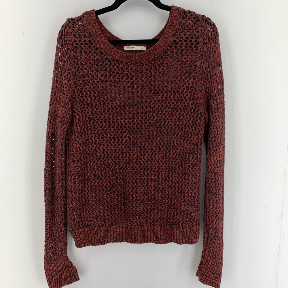 Old Navy Womens Large Open Knit Pullover Sweater Fall Boho Hippie Casual Crochet